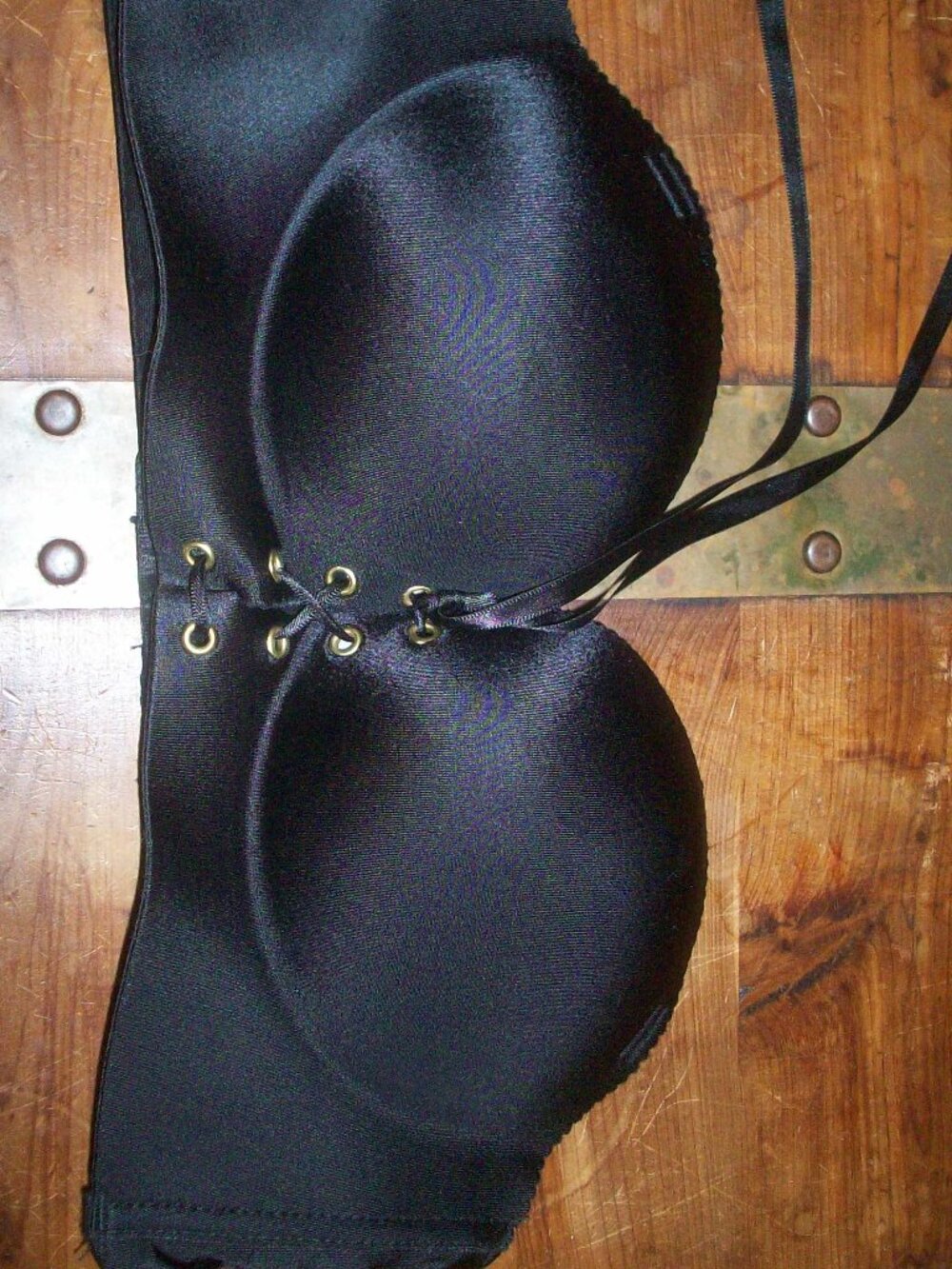 Strapless 32 Push Up Corset Bra Lace Up Bustier Black by Fall Sweet Nylon
